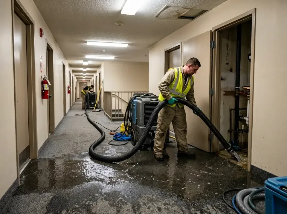 multi-unit-apartment-hallway-f-005 — frequently asked questions, Emergency Burst Pipe Water Extraction & Removal in Snydervi…